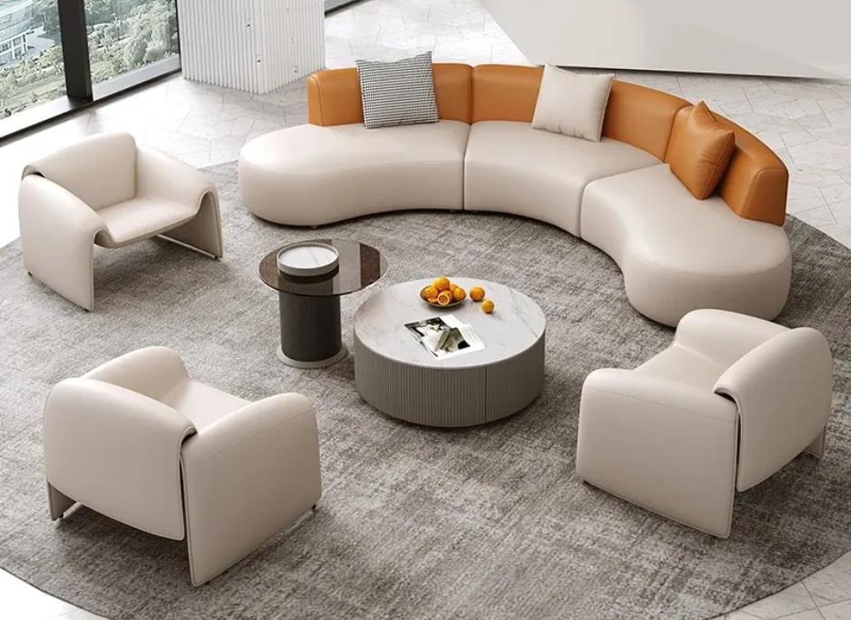 6 Elegant Ways To Style Curved Leather Sofa In Your Home 3