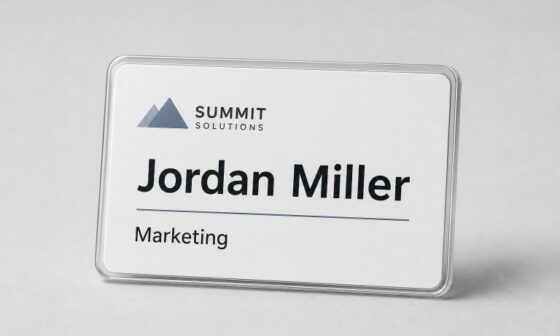 Clear Useful Name Badges For Busy Workplaces